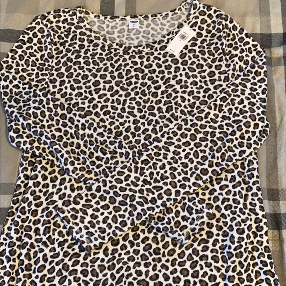 Leopard print plush t